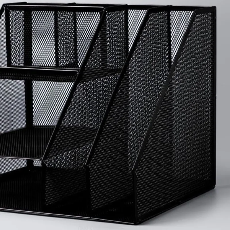 AU61-Large Capacity, Multi-Tier Metal Desktop File Organizer With Drawers-For Office Document Holder