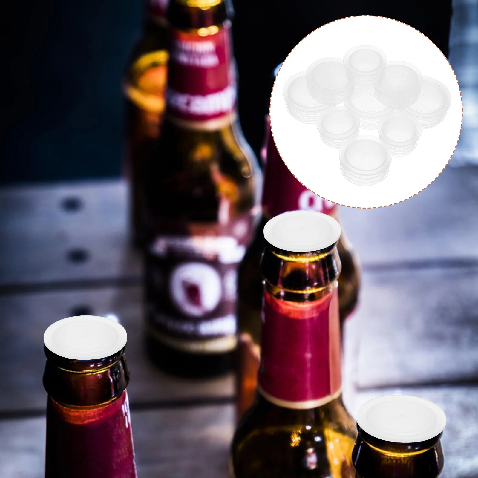 

150Pcs Plastic Inner Stopper Replacement Lids for Storage Jars Airtight Seal Caps Household Glass Jar Covers Reusable Kitchen