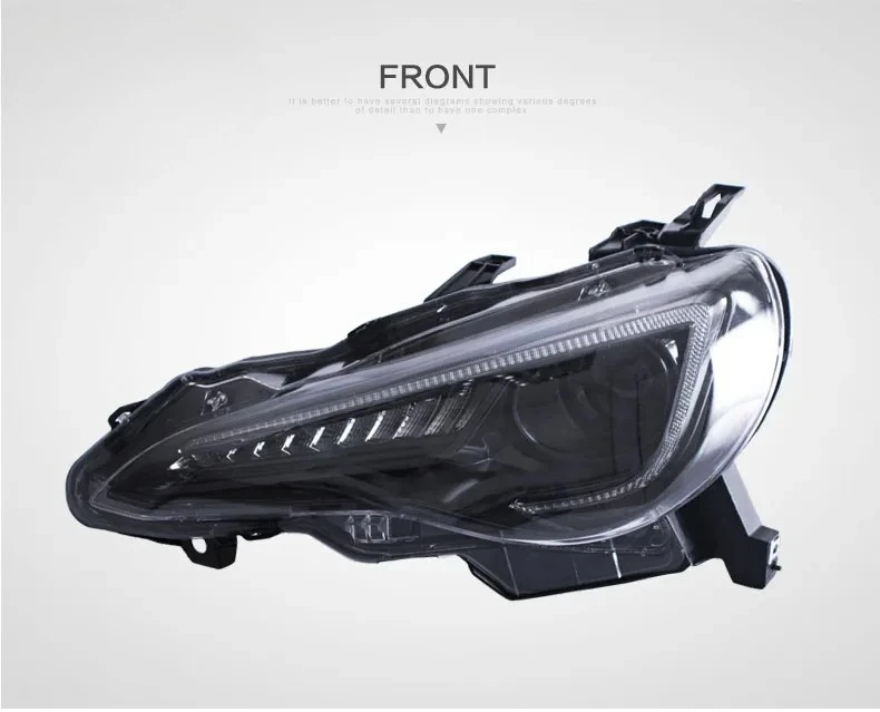 2-teilige LED-Scheinwerfer-Einheit für Toyota GT86 Subaru BRZ ab 2012, DRL sequenzieller Blinker, Projektor, Plug-and-Play-Frontleuchte, Auto-Zubehör