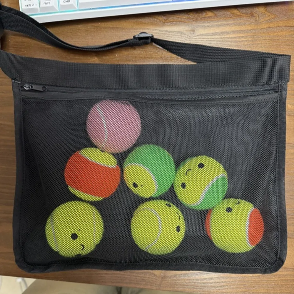 1PC Tennis Waist Pack Portable Sports Pick Ball Tennis Storage Bag with Quick-Release Belt, Sweatproof Mesh Pouch