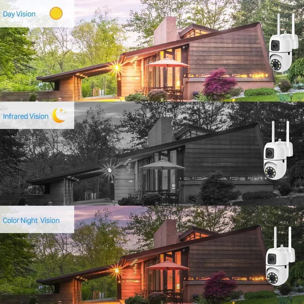 2MP + 2MP عدسة مزدوجة شاشة IP كاميرا واي فاي مستشعر حركة داخلي وتتبع تلقائي يدعم الصوت اتجاهين HD لون ليلي #6