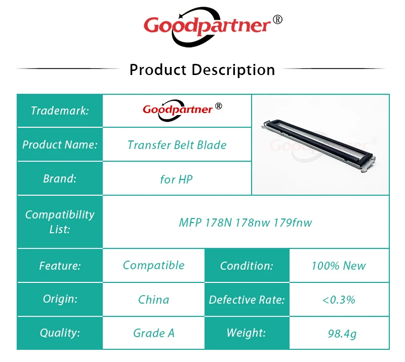 1X cuchilla de limpieza de correa de transferencia para HP MFP 178 179 150 118 para SAMSUNG CLP360 CLP365 CLP368 CLX3300 CLX3305 C410 C430 C460 C480