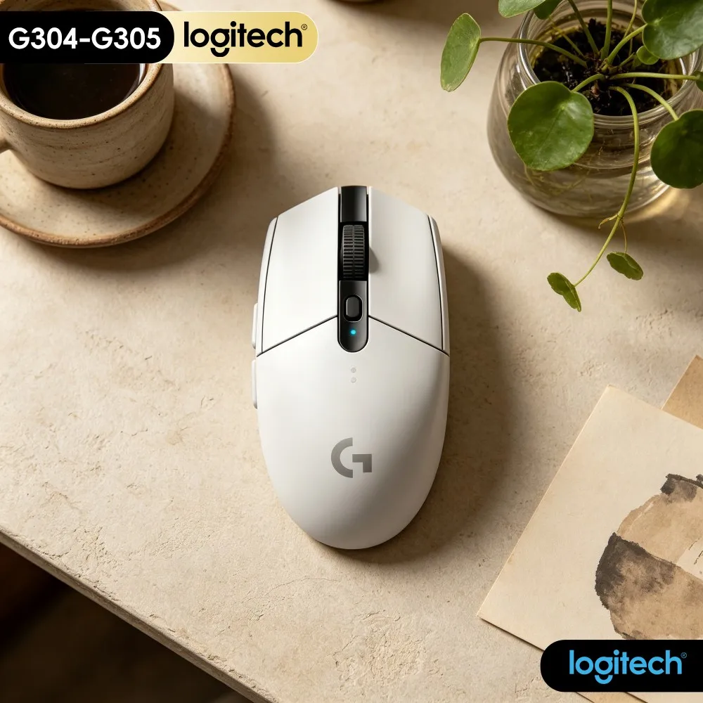 Logitech G304 Wireless Mouse LIGHTSPEED Tech 12000 DPI HERO Sensor 1Ms Response 9-Month Battery Compact Design Easy Carry