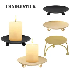 Iron Black Golden Candle Gold Candle Holders for Wedding Festival Party Candlestick Holder Art Gift Home Decoration Accessories