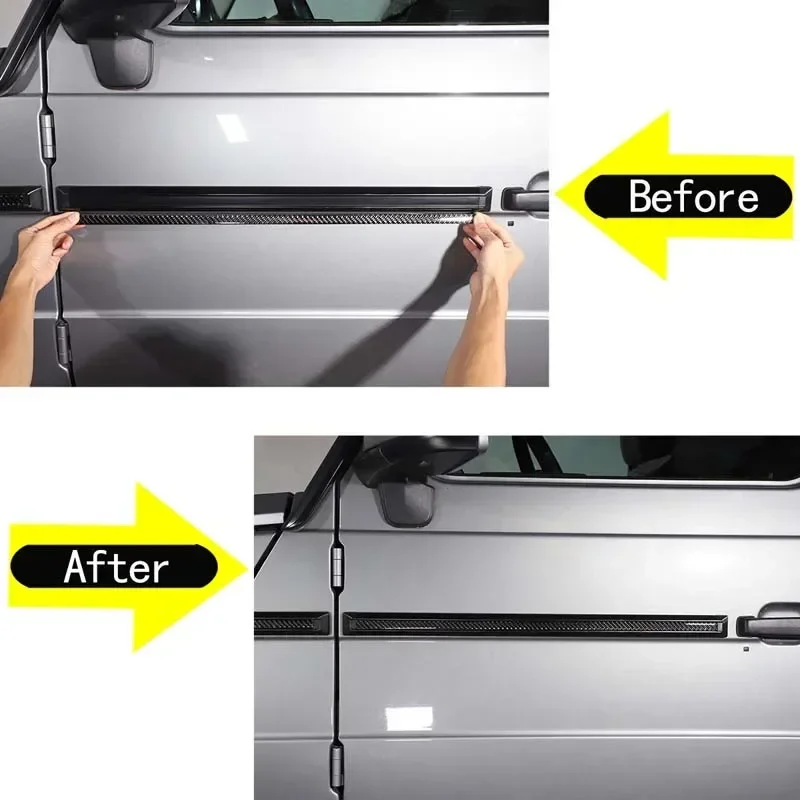 For Mercedes-Benz G-Class W463 2007-2018 Soft Carbon Fiber Door Side Decorative Strip Decorative Sticker Automotive Accessories