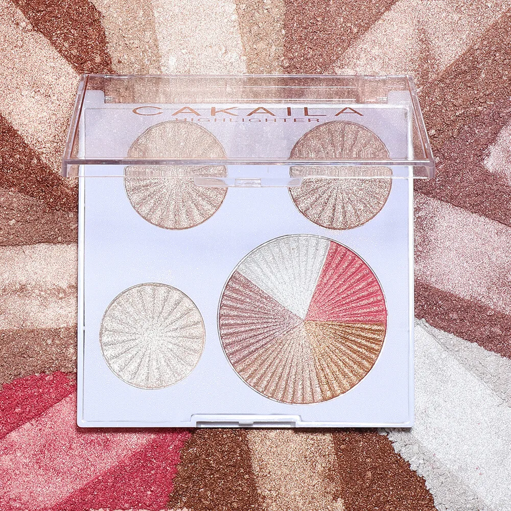CAKAILA Diamond Highlighter Palette Baked Powder Natural Gloss Shimmer Highlight for Face Eye Body Makeup Cosmetics