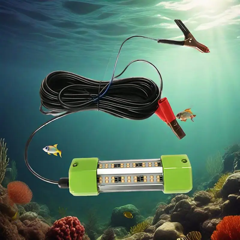 

100W 12V Waterproof LED Underwater Light Lamp For Submersible Night Fishing Boat Outdoor Lighting Green Lights Lamps Lure Fish