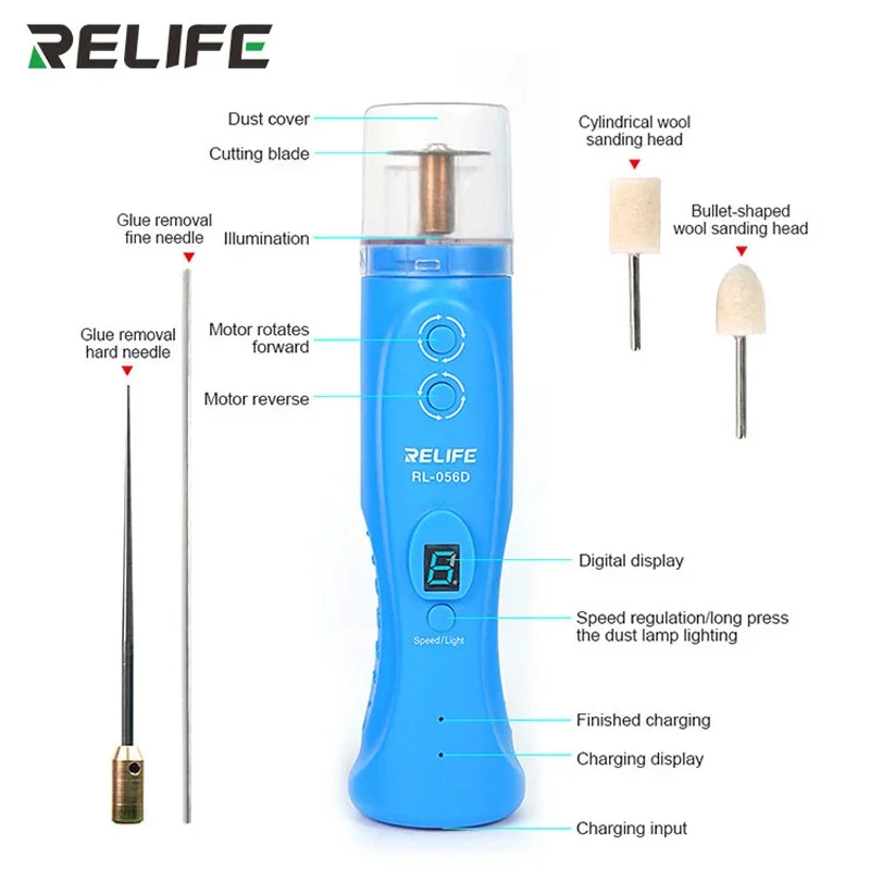 Imagem -04 - Relife Rl056d Corte Inteligente e Máquina Degumming 6-velocidade Polidor de Cola Seca Ajustável para Telefone Lcd