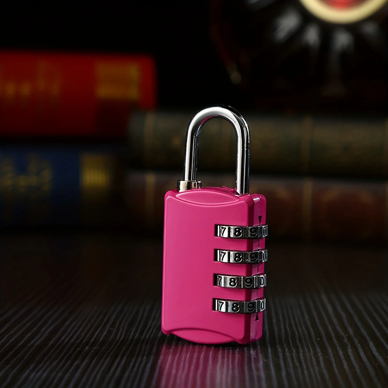 

1pc Pink Durable Metal Code Lock - Waterproof, 4-Digit Easy-Set Combination, Perfect for Travel Suitcases, Gym Lockers