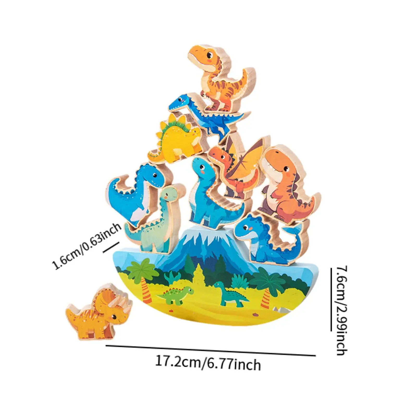 ألعاب التراص الخشبية على شكل ديناصور لمرحلة ما قبل المدرسة، لعبة توازن التعلم، لعبة حسية تعليمية للأطفال والأولاد والبنات هدية عيد ميلاد