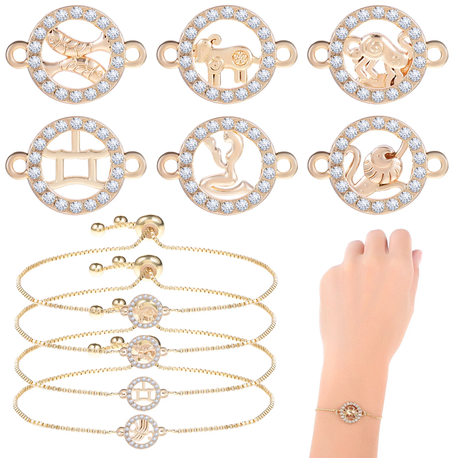 1Set Zodiac Hanger Armband Maken Kit Hoogwaardige Legering Ketting DIY Charm Accessoires Praktische Gift Armband Decors Polsband
