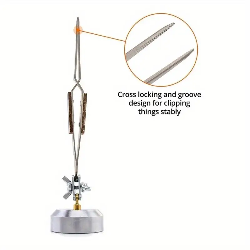 Soldering Tool Third Hand with Tweezer Jewelry Making Repair Hands Free Soldering Tweezers with Base for Holding Bead view 4