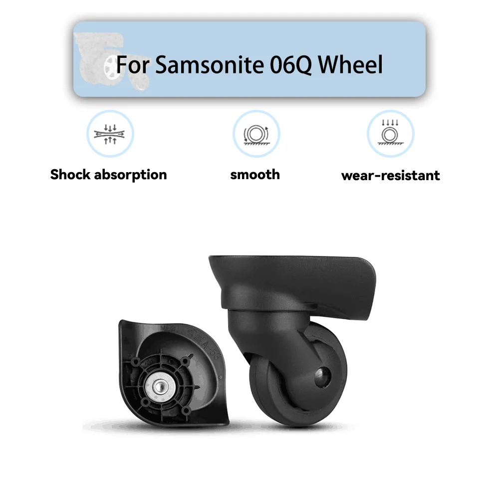 

For Samsonite 06Q Universal Wheel Black Replacement Suitcase Rotating Smooth Silent Shock Absorbing Wheel Accessories Wheels