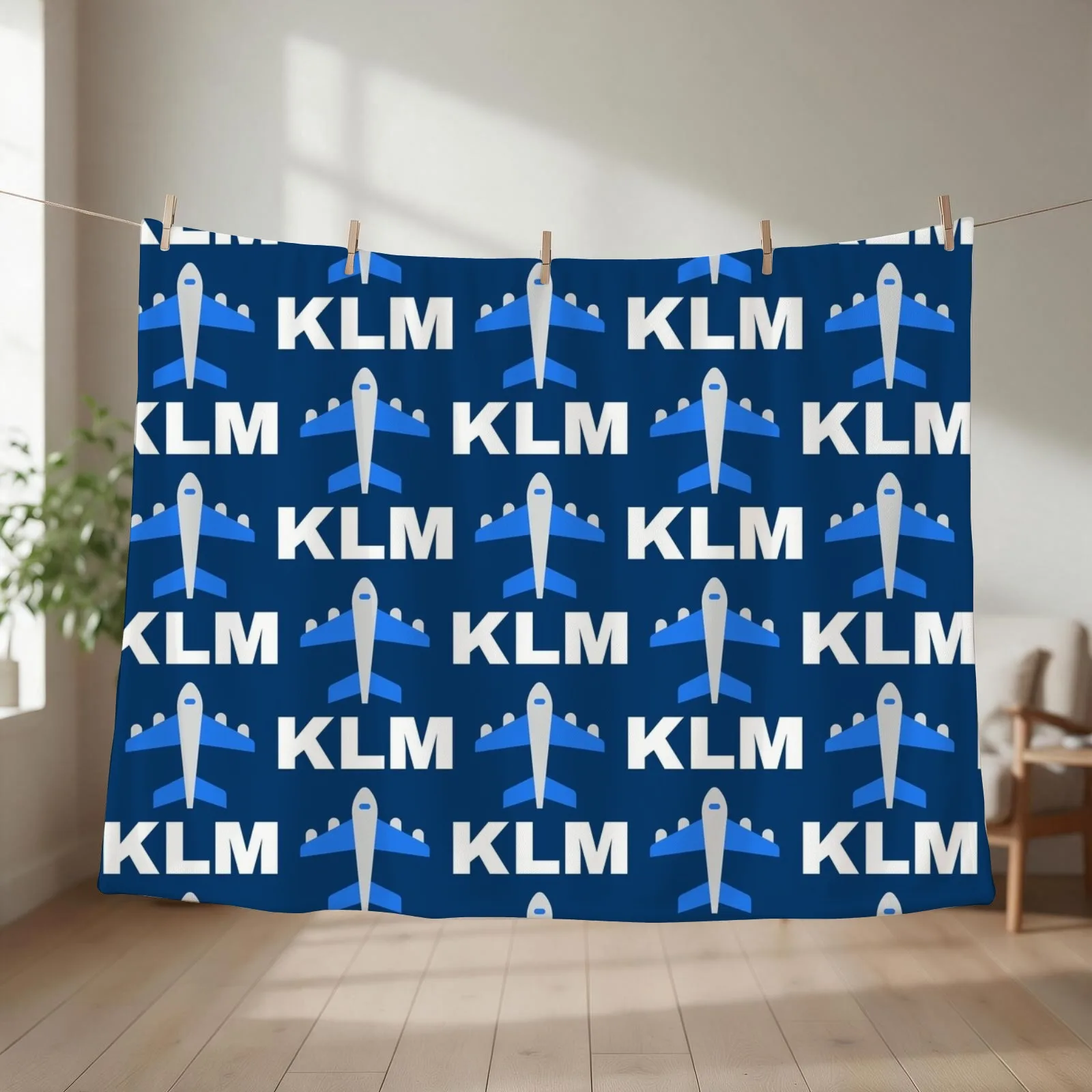 KLM Royal Dutch Airlines Throw Blanket for babies Flannel Soft Summer Blankets