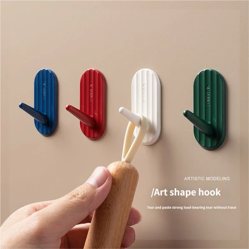 5-Pack Mini Adhesive Hooks - Mixed Color Multi-Purpose Hangers, Space-Saving Small Hooks for Home & Office Organization