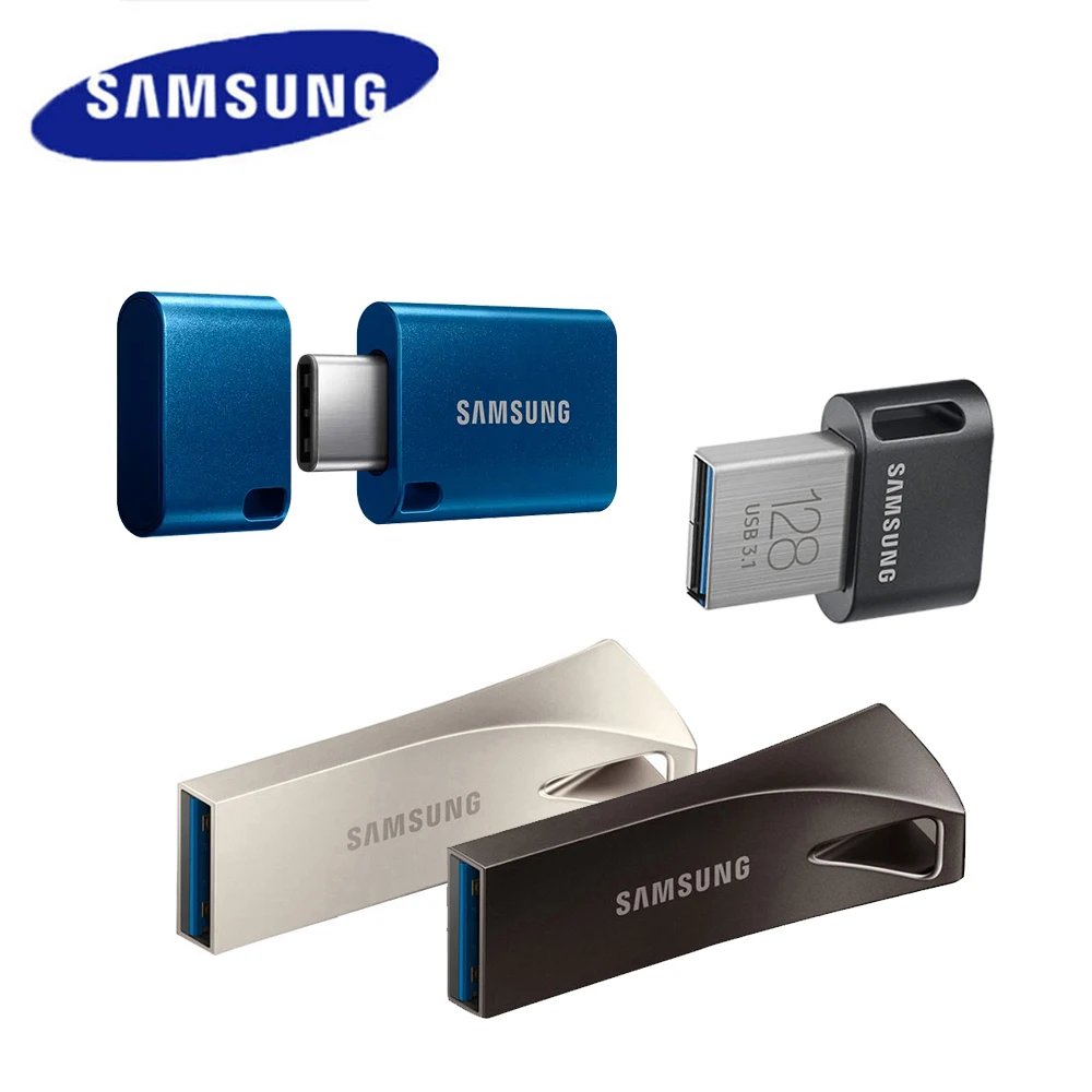 SAMSUNG BAR/FIT/Plus USB 3.1 Flash Drive 256GB 128GB 64GB USB Type-C Metal Pen Drive USB3.1 Memory Stick Storage Device U Disk