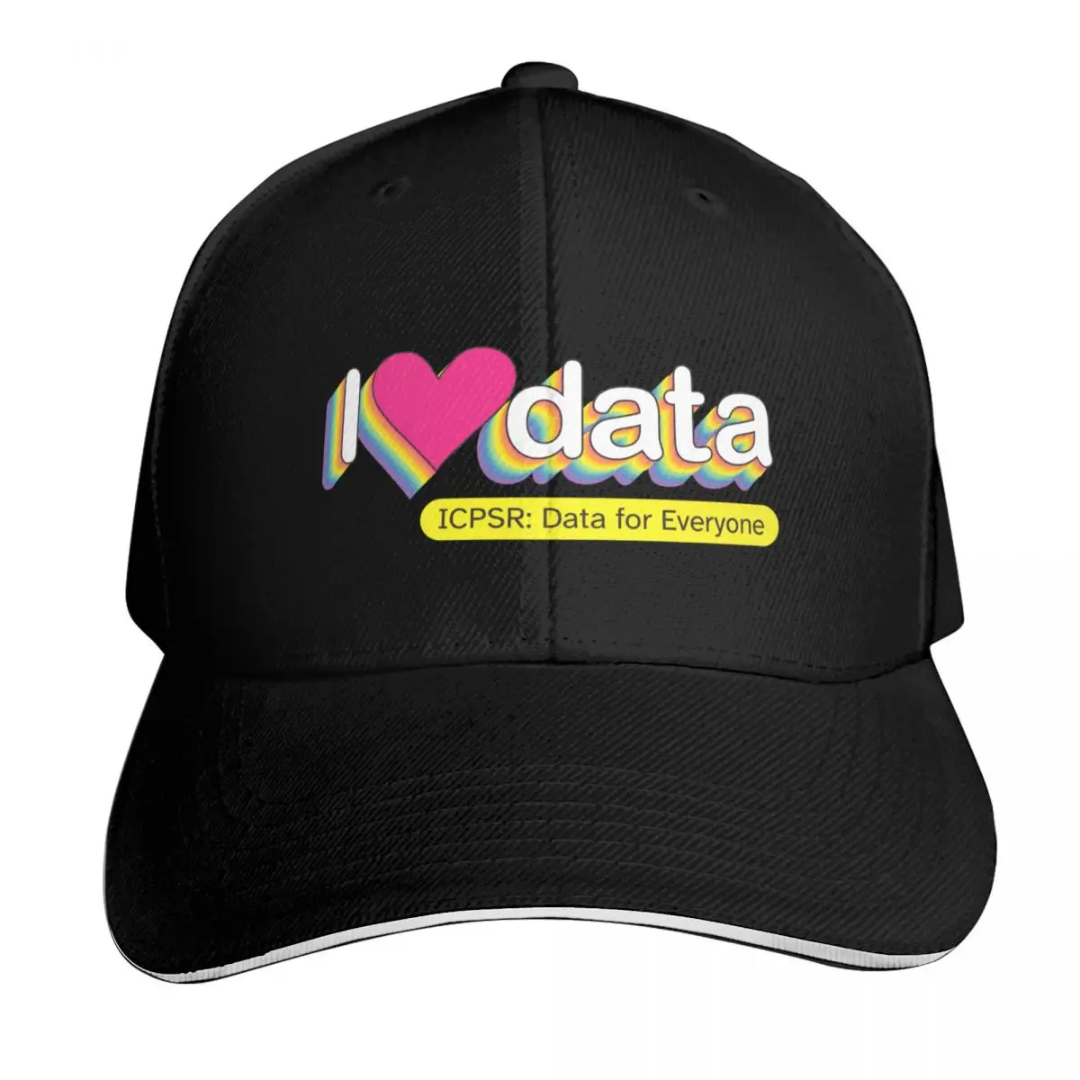 I Love Data: ICPSR Data for Everyone Baseball Cap Adjustable Buckle Closure Moisture Wicking Quick Dry Curved Brim Classic Fit