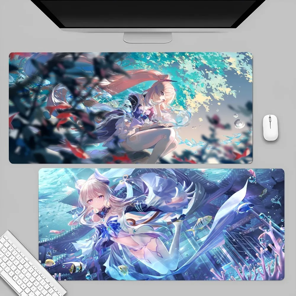 Anime Genshin Impact Sangonomiya Kokomi Mousepad Large Gaming Mouse Pad LockEdge Thickened Computer Keyboard Table Desk Mat