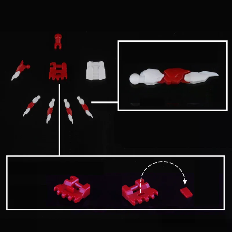 1 Para Figur Akcji Budowlanych z Ruchomymi Rękami DIY Akcesoria Zestaw Ruchomych Rąk 3.0 MG 1/100 1/144 Astray Red Frame Sazabi Ver.ka Model
