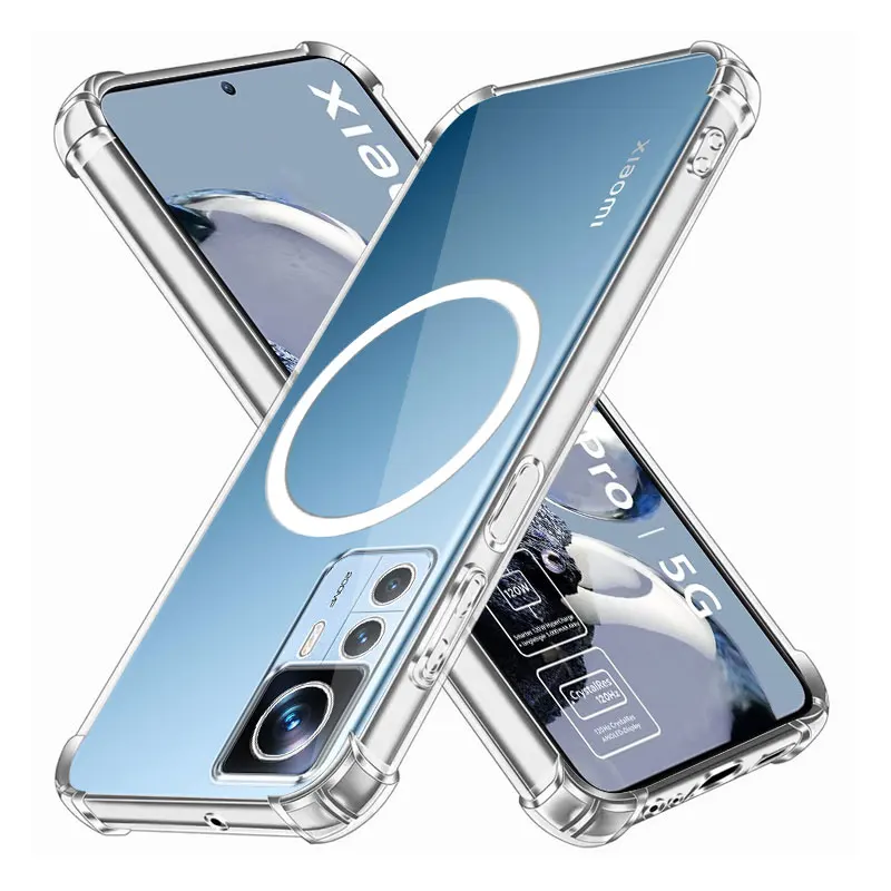 For Xiaomi 12T Pro Case With Wireless Magnetic Ring Sticker Soft Silicone Phone Case For Xiaomi 12 Lite Shockproof Clear Cover