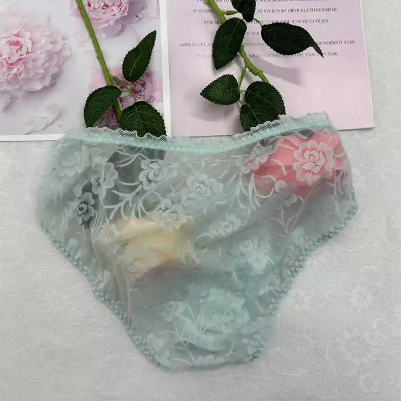 U convex  Mens lace  Breathable Lingerie Shine Soft Big Cock Oil Pouch Sexy Lace Briefs Sissy Panties  sexy underwear men