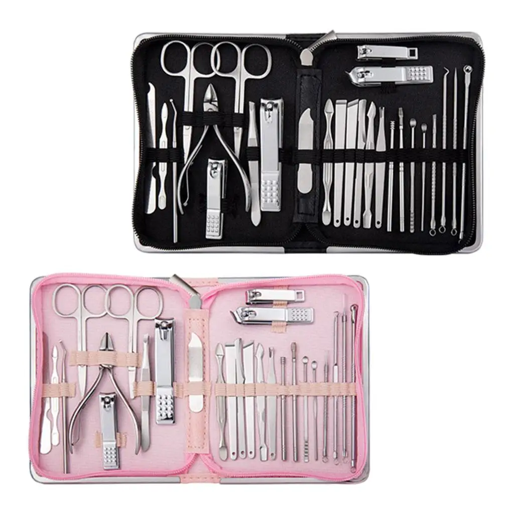 Ensemble de manucure pour adultes, outil de toilettage, ciseaux à ongles, 26 en 1