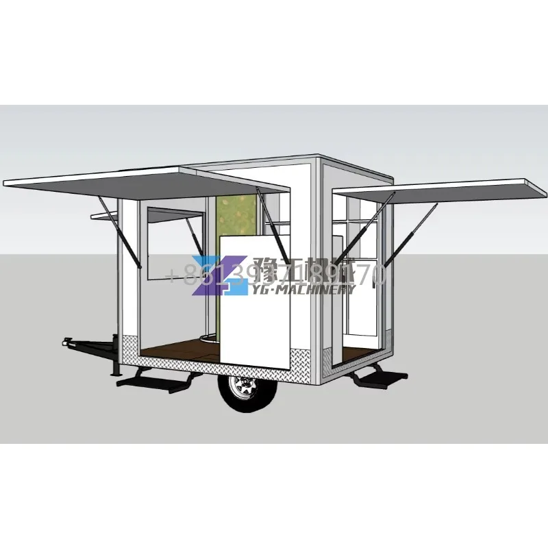 Yugong مخصص سحب بار شاحنة متعددة الوظائف بوتيك متجر عربة متنقلة شارع بيع ملابس الأعمال شاحنة #6