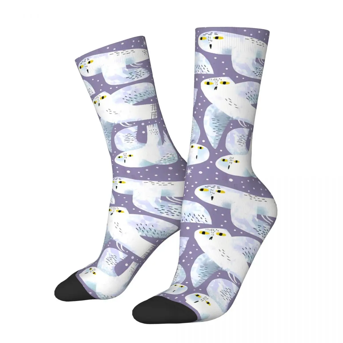 Snowy Owls Sock Printed Man Polyester