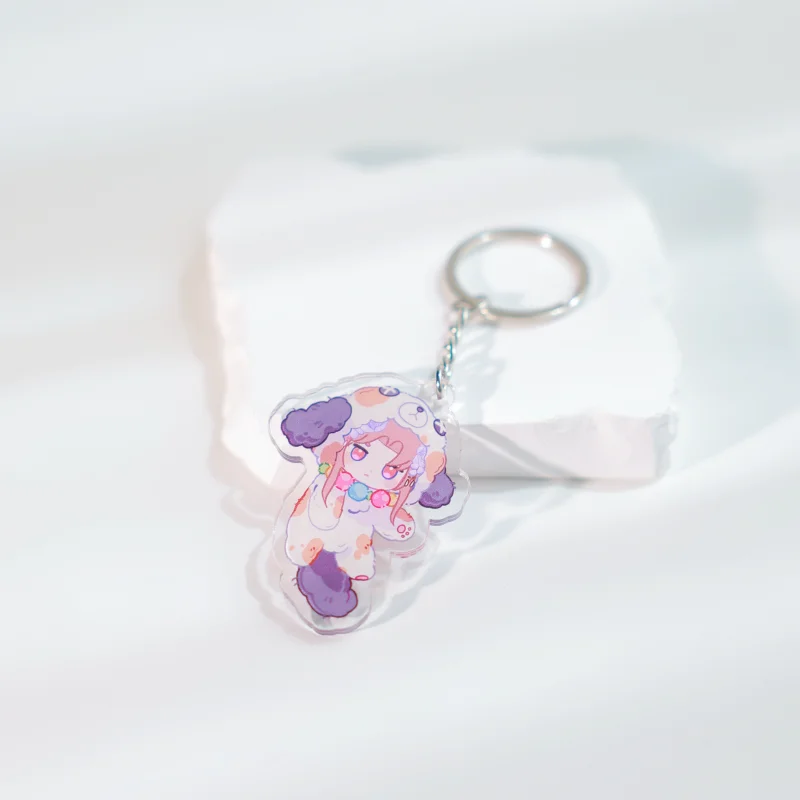 2D FLAT 6cm/2.36inch 1 Piece Custom Pet Photo Keychain - Car Keychain, Unique Animal/Character Themed Pendant Gift