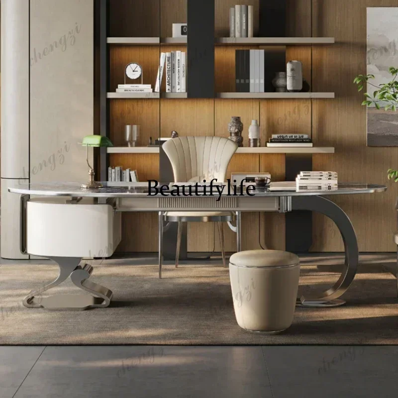 a68 European Luxury Small-sized Office Desk Classics Light Luxury Modern Study Desk Writing Italian