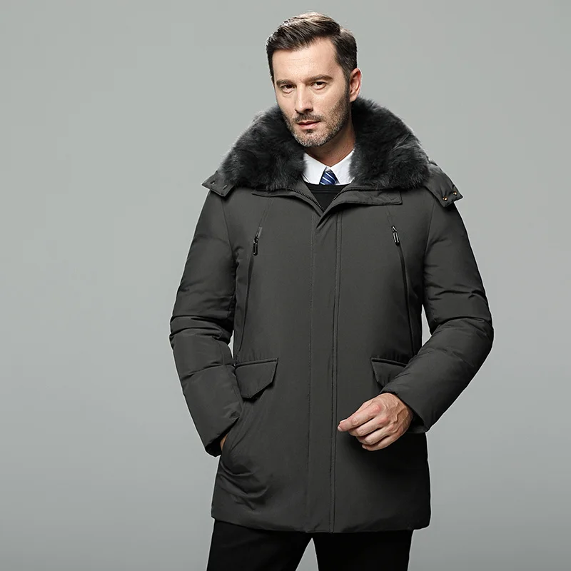 2024 Autumn Winter Men Down Jacket Cotas Mens Warm 90% White Duck Hooded Parkas Multi Pockets Overcoat Male Plus 5XL