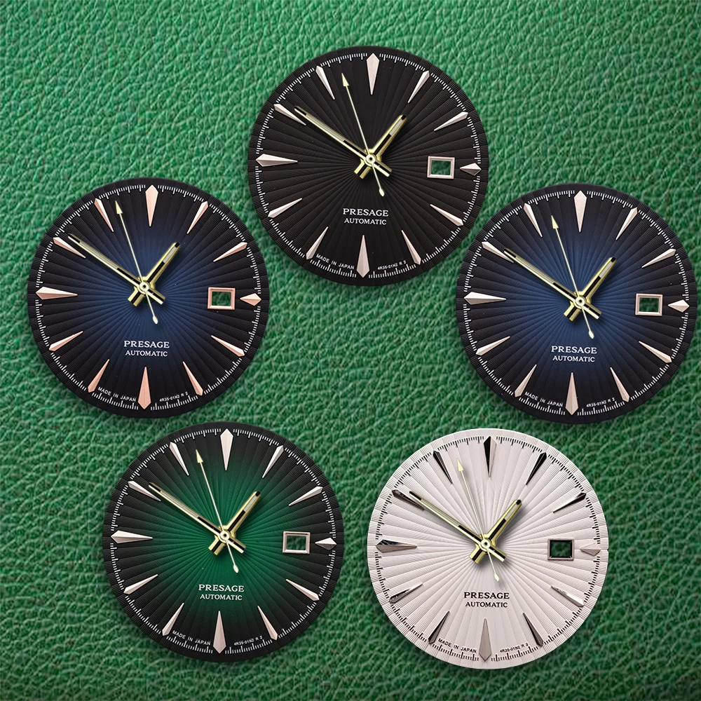 

35 мм S логотип синий градиентный коктейльный циферблат без стрелок без светящихся подходит для NH35 NH36 аксессуары для модификации часов с механизмом