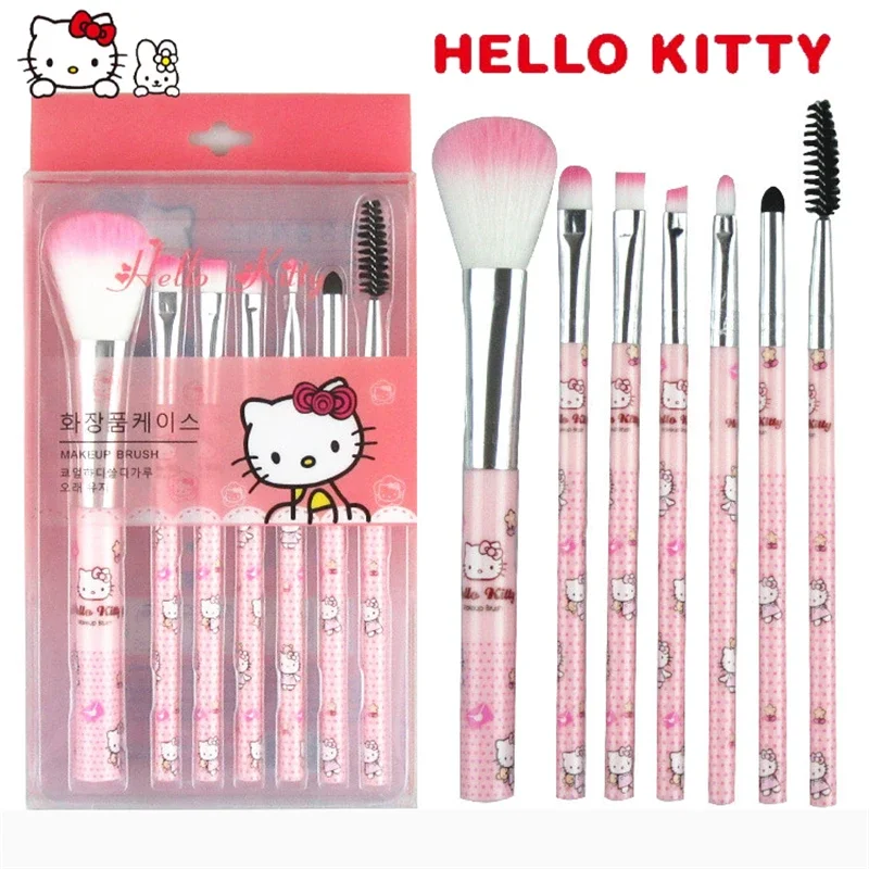 

7PCS Kawaii Sanrio Hello Kitty Makeup Brush Set Cute Cartoon Foundation Blend Blush Concealer Eyebrow Powder Brush Beauty Brush