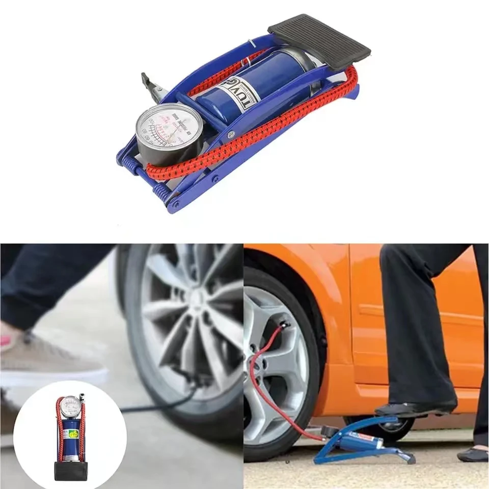 Car Tyre Air Compressor Foot Air Pump Mini Air Compressor Pump Car Pump 100PSI Nozzle Car Inflator Accessories