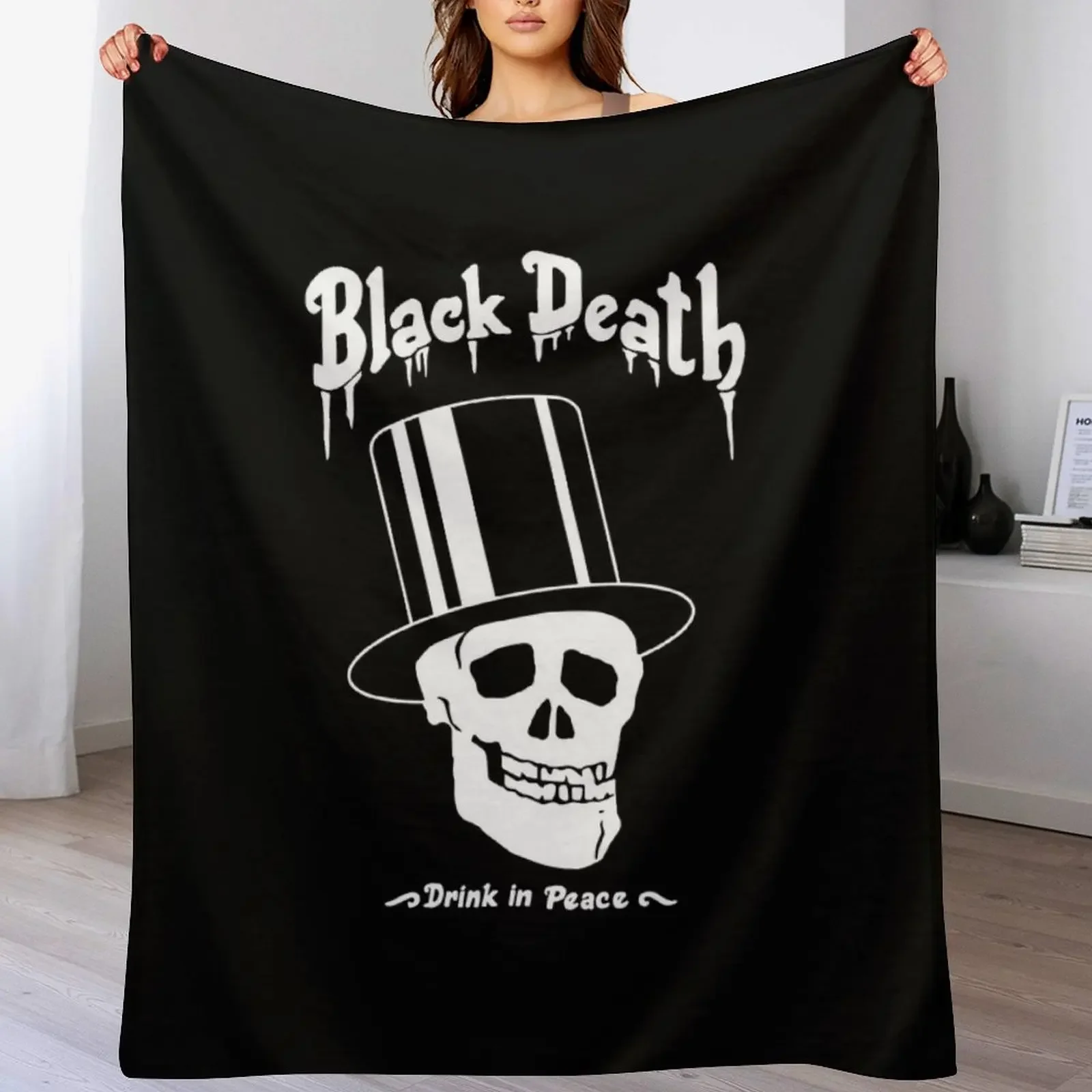 Black Death Vodka Slash Guns N Roses Throw Blanket For Decorative Sofa Kid'S Weighted Blankets