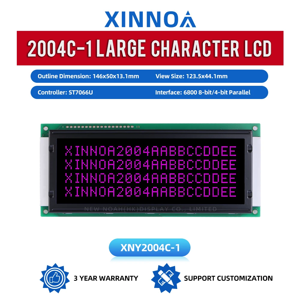 BTN فيلم أسود أرجواني 2004C-1 شاشة مصفوفة نقطية ذات طابع كبير 4*20 4X20 4002 وحدة تحكم ST7066U وحدة واجهة قياسية