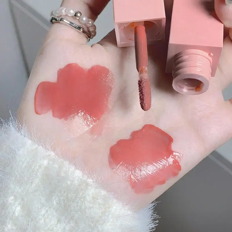 Water Glow Lip Gloss Long-Wear Non-Sticky Lip Stain Mirror Effect Waterproof Lip Gloss Women Daily Lipstick Liquid Lipstick Long