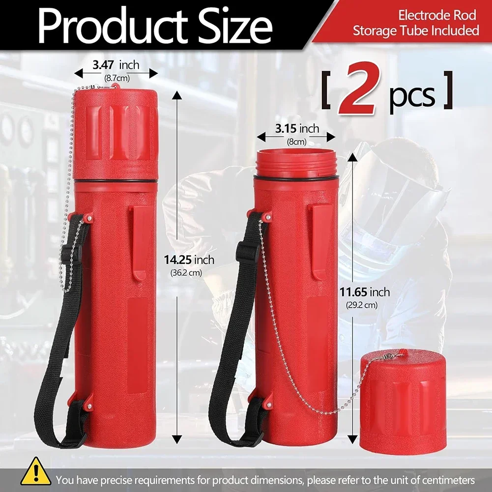 

2pcs 14" 10 Lbs Welding Electrode Rod Storage Container Canister Holder Welding Rod Storage Tube For Workshops Garages Factories