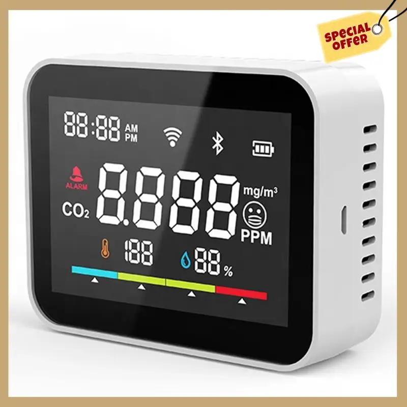 Stable Performance-Tuya Co2 Dioxide Detector WIFI CO2 Monitor Meter Co2 Sensor Tuya Indoor Agricultural Greenhouse Air Humiture
