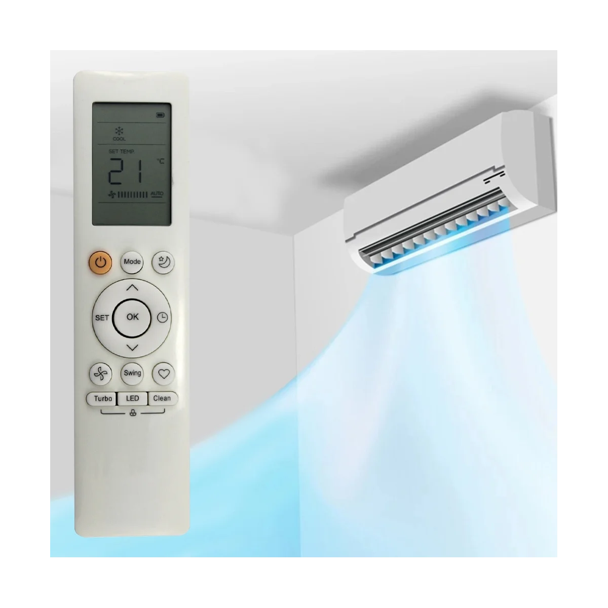 A57G-Control remoto de aire acondicionado para aire acondicionado Midea RG10B(B) BGEF Control remoto de repuesto