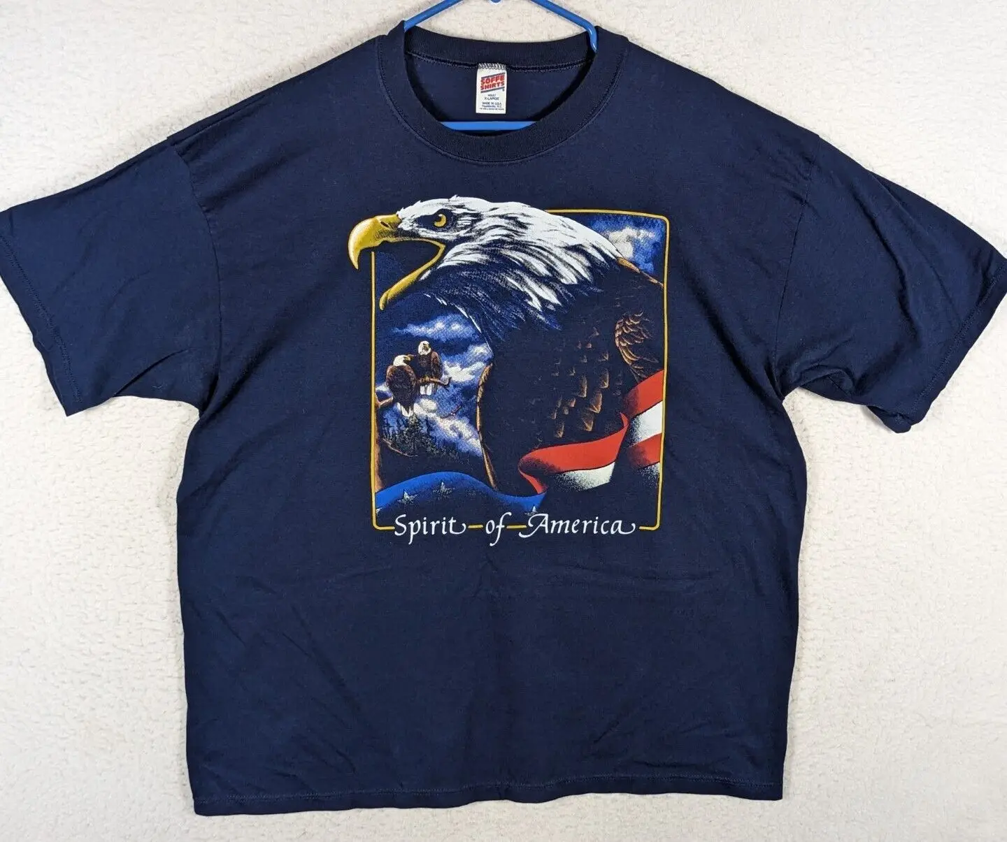 Футболки SOFFE Vtg 90s USA Spirt of America Bald Eagle, Мужская футболка XL с длинным или коротким рукавом