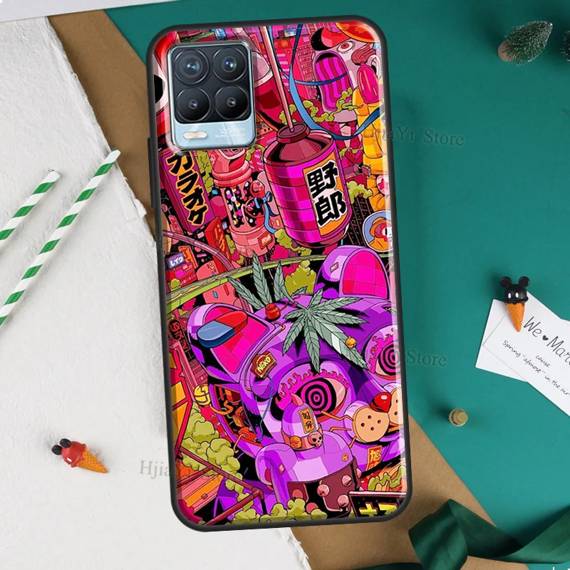 Psychedelic Trippy Visuals Colours For Realme C55 C35 C33 C31 C30 C21Y GT Neo 5 10 11 Pro Plus OnePlus 11 10T Nord 2 2T Case