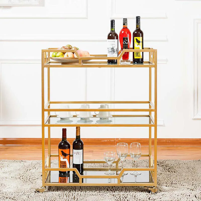 Nordic Household Mobile Dining Car Multifunctional Kitchen Rack Trolley Hotel Multi-storey Service Car