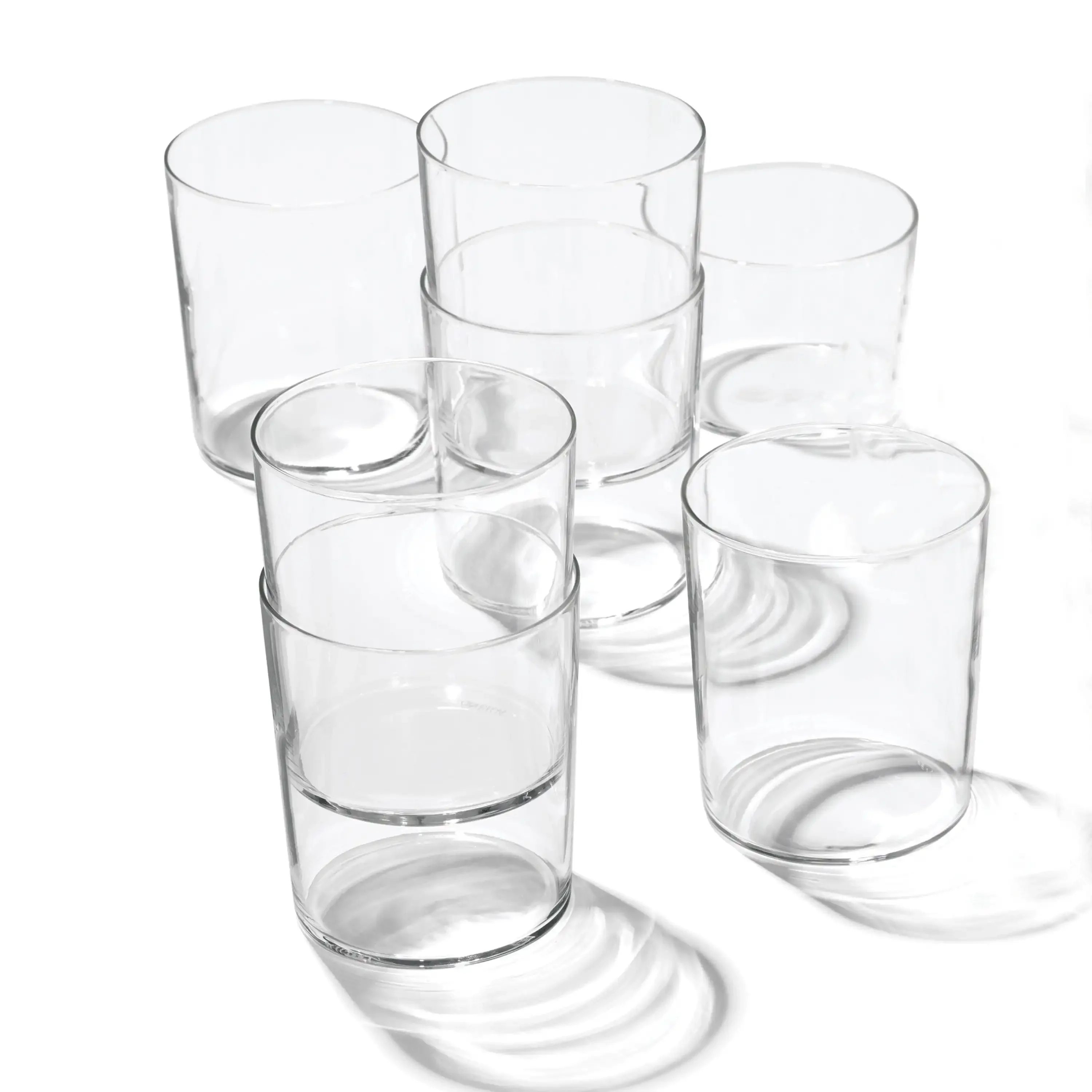 نظارات طويلة شفافة قابلة للتكديس سعة 16 أونصة (مجموعة من 6)