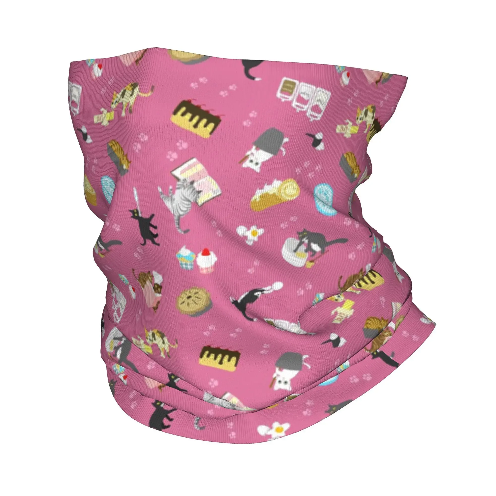 

Cats Baking Cakes and other Sweets, in Pink Bandana Neck Cover Wrap Scarf Multifunction Headband Cycling Unisex Adult Winter
