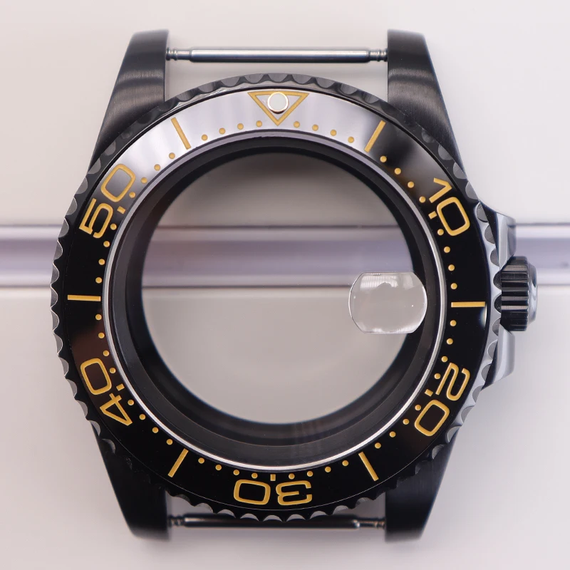40mm Black PVD Watch Case For Submariner NH35 NH36 NH34 NH38 ETA 2824 PT5000 Miyota 8215 Movement Sapphire Glass 200M Waterproof - view 6