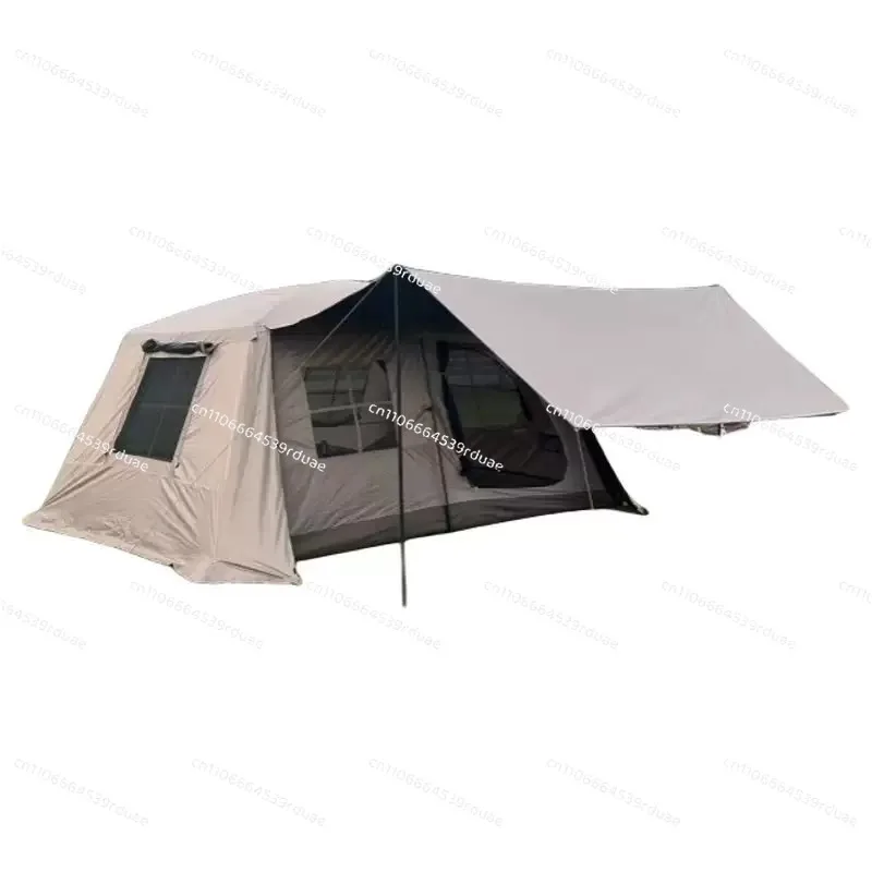 Outdoor canopy tent two bedrooms and one living room rainproof double-decker 6 10 people plus portable oversized