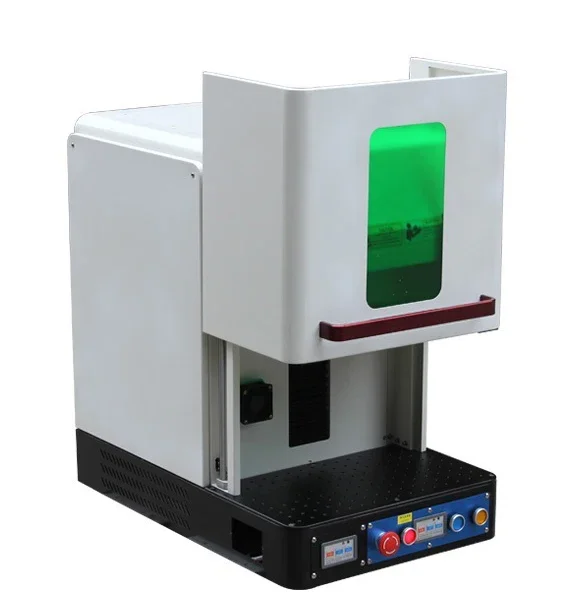 20W 30W 50W 100W Protective Full Cover Enclosed Fiber  Marking Cutting Machine With Full Enclosure Eyes Protection