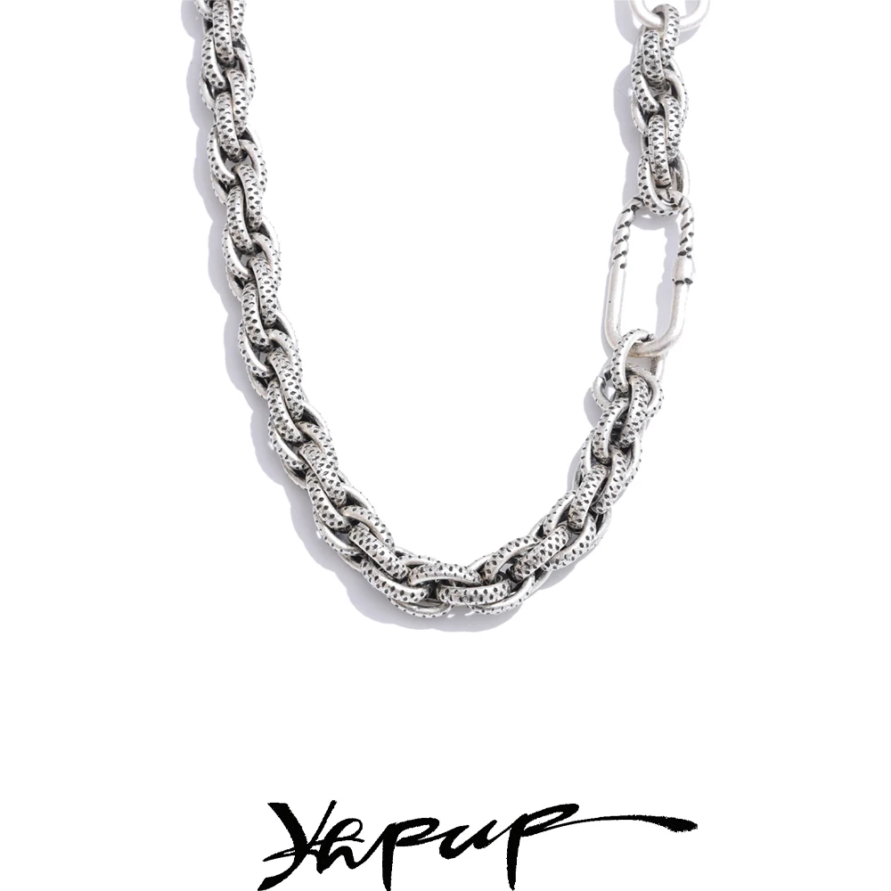 

Yhpup 55cm Fashion 2025 Classic Stainless Steel Metal Chain Necklace for Men Fashion Retro Silver Color Waterproof Jewelry Gift