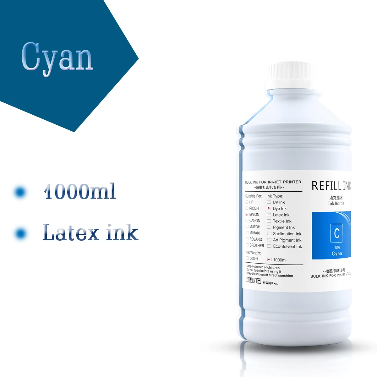 Original Latex Ink 1000ml/Bottle For HP 831 For HP Latex 110 300 310 315 330 335 360 365 370 560 570 Inkjet Printer Latex Ink
